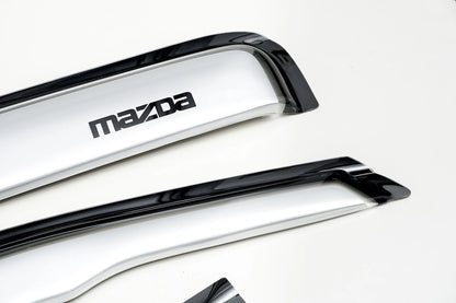 Silver Visor Shield Deflector Weather Guard for Mazda BT-50 (2006-2011)