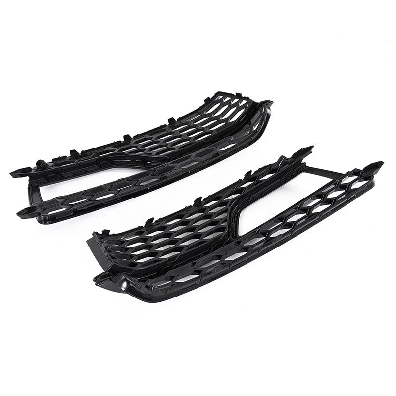 Black Front Bumper Fog Light Grilles Covers for 2013-2016 Audi A5 S-Line S5