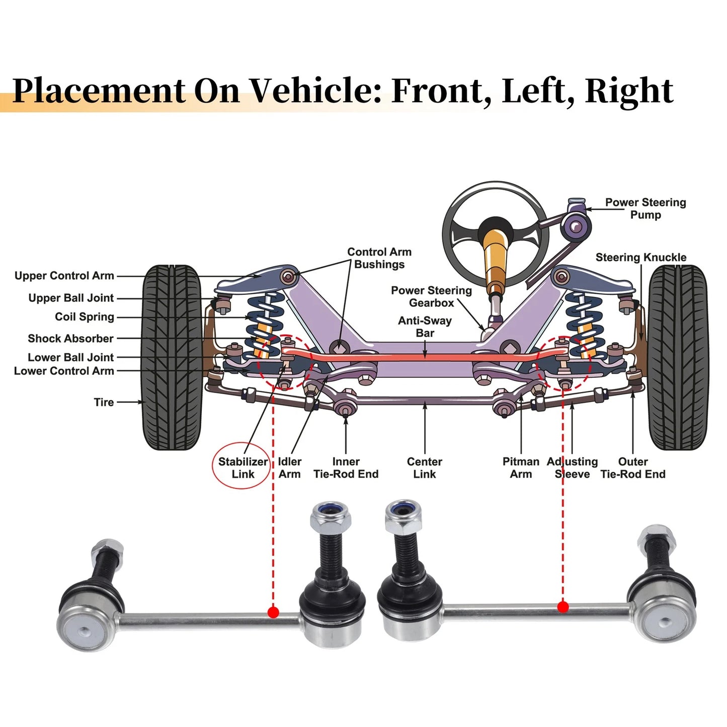 Front Stabiliser Sway Bar Link for Dodge Durango (11-15)