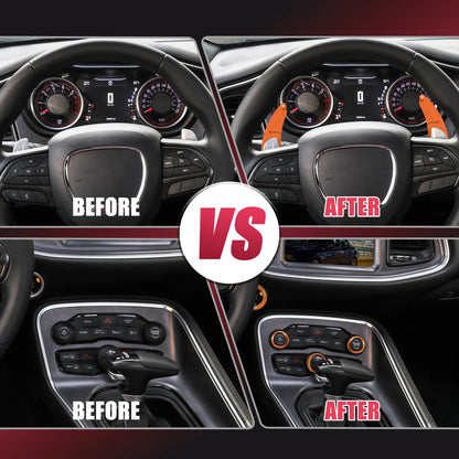 Steering Wheel Shift Paddle Extension Trim Set for Dodge Charger, Jeep (2015-2023)