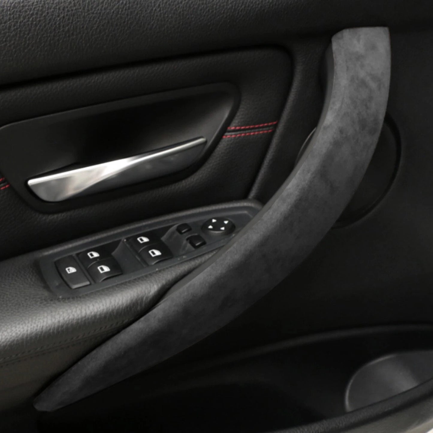 Gray Leather Door Pull Handle Cover for BMW 3/4 Series 3GT (2013-2019)