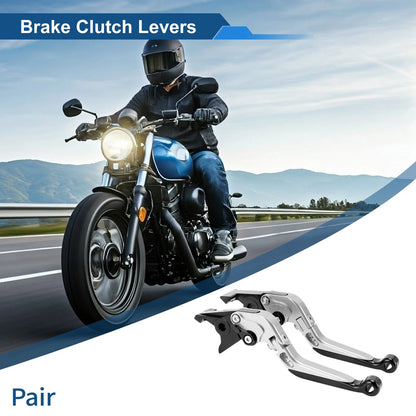 2 x Brake Clutch Levers Silver Tone Black for Kawasaki ZX7R (1989–2003)