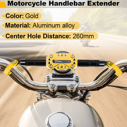 Bracket / 260mm / Handle Bar Extender Gold Tone for Motorcycle