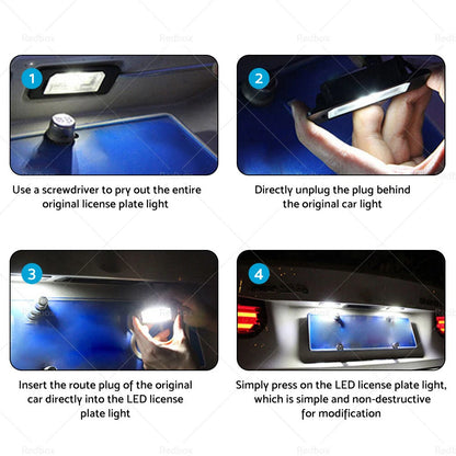 LED License Plate Light Lamps for BMW E90 E92 E93 E39 M5 E70 (2006-2013)