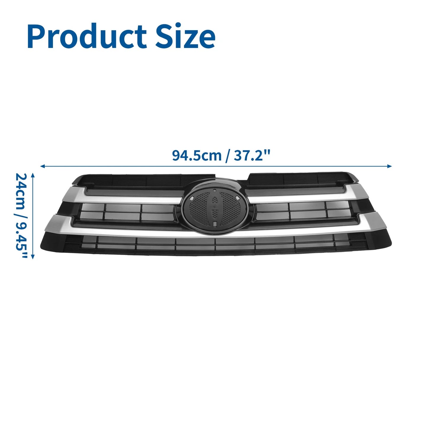 Front Upper Hood Bumper Grille Grill Black for Toyota Highlander (2017–2019)