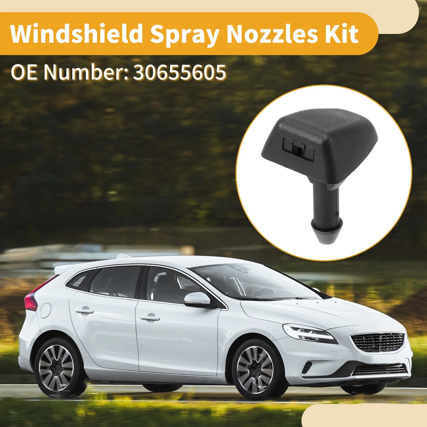 Windshield Washer Nozzle Kit for Volvo C30 (2007-2013)