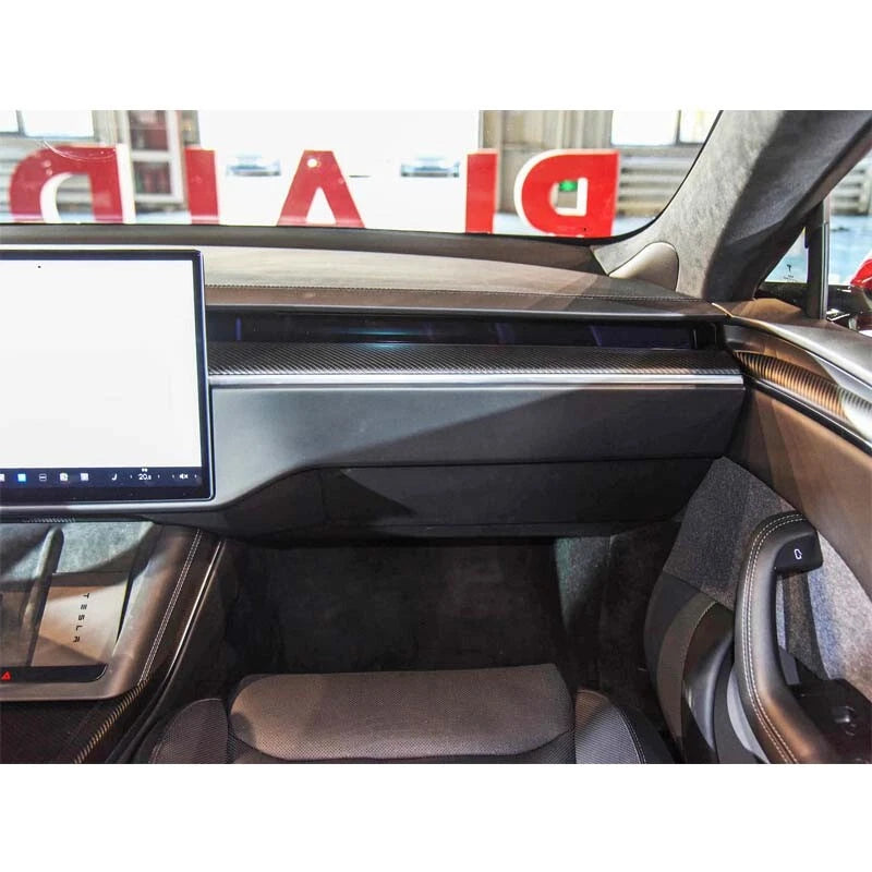Real Carbon Fiber Dashboard Panel Cover Trim for Tesla Model S X 2022+