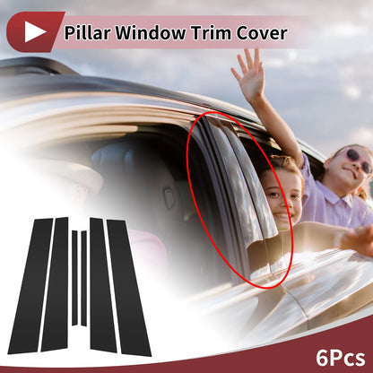 6 x Car Door Pillar Window Trim for Acura TL (2004 - 2008) Black