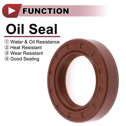 Oil Seal / 35x55x12mm Brown 2 Pcs / Seal Ring Rotary Shaft Seal FKM Rubber