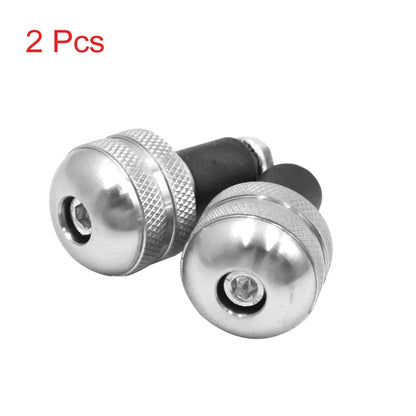 2 x End Cap / 17mm / Handlebar Dia Aluminum Alloy End Cap Silver Tone for Honda