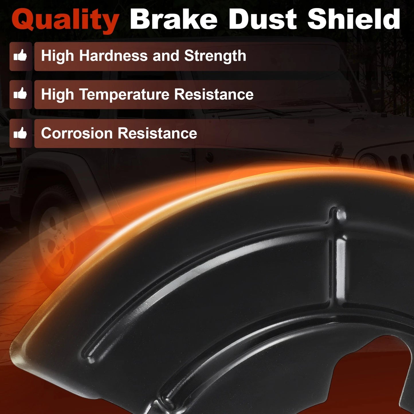 Front Left & Right Brake Dust Shields for Jeep Wrangler JK (2018)