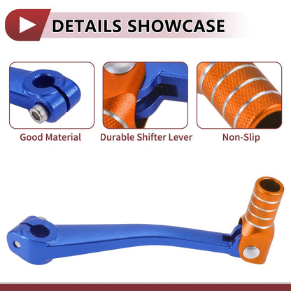 Folding Gear Shifter Lever for Bosuer 125 Blue/Orange