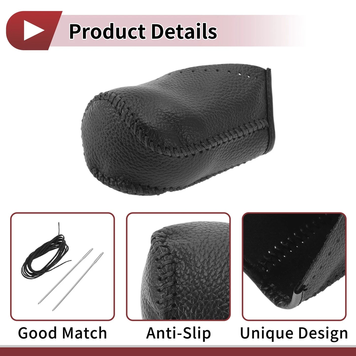 Car Gear Shift Knob Cover for Toyota Corolla Black Faux Leather (2003-2023)