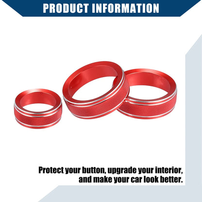 AC Control Switch Knob Cover for Subaru Impreza (2017-2023) Red 1 Set