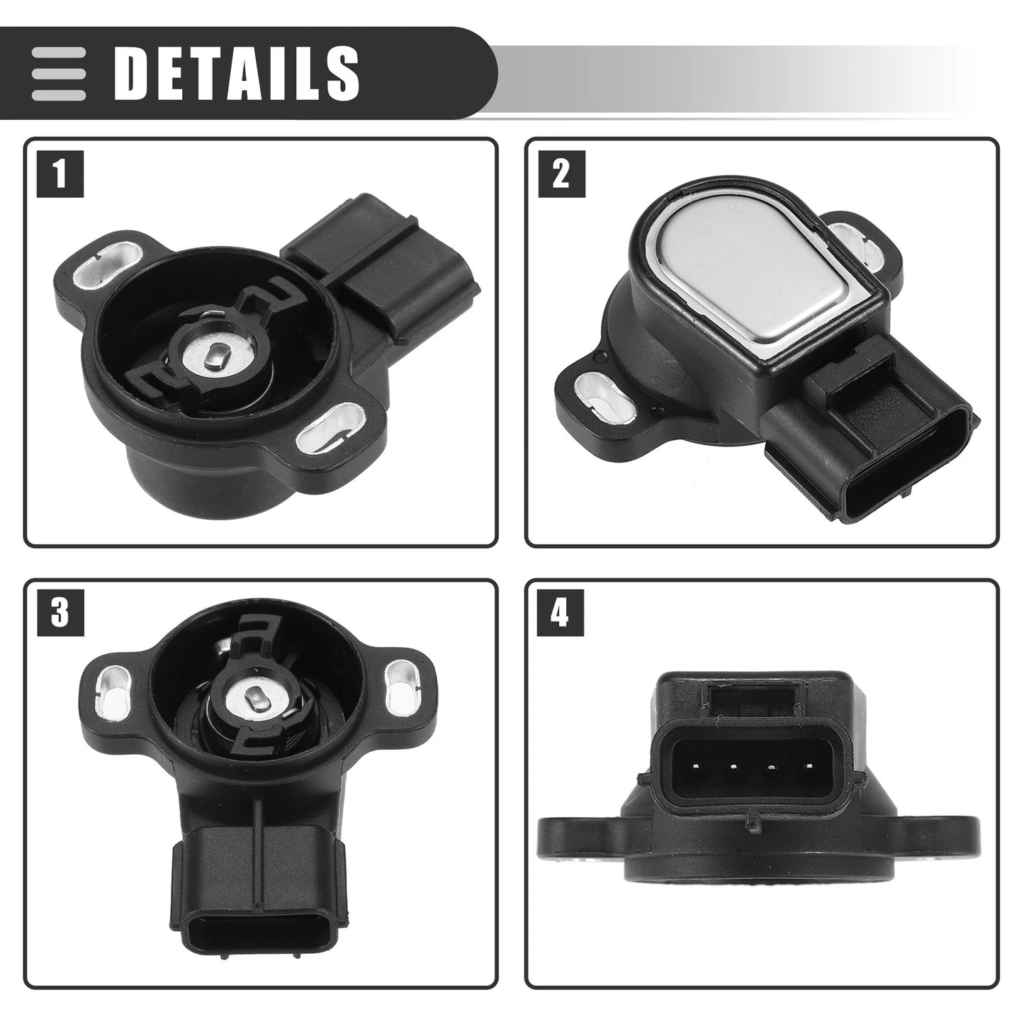 Throttle Position Sensor for MAZDA MX-6 (1993-1997) Black Plastic