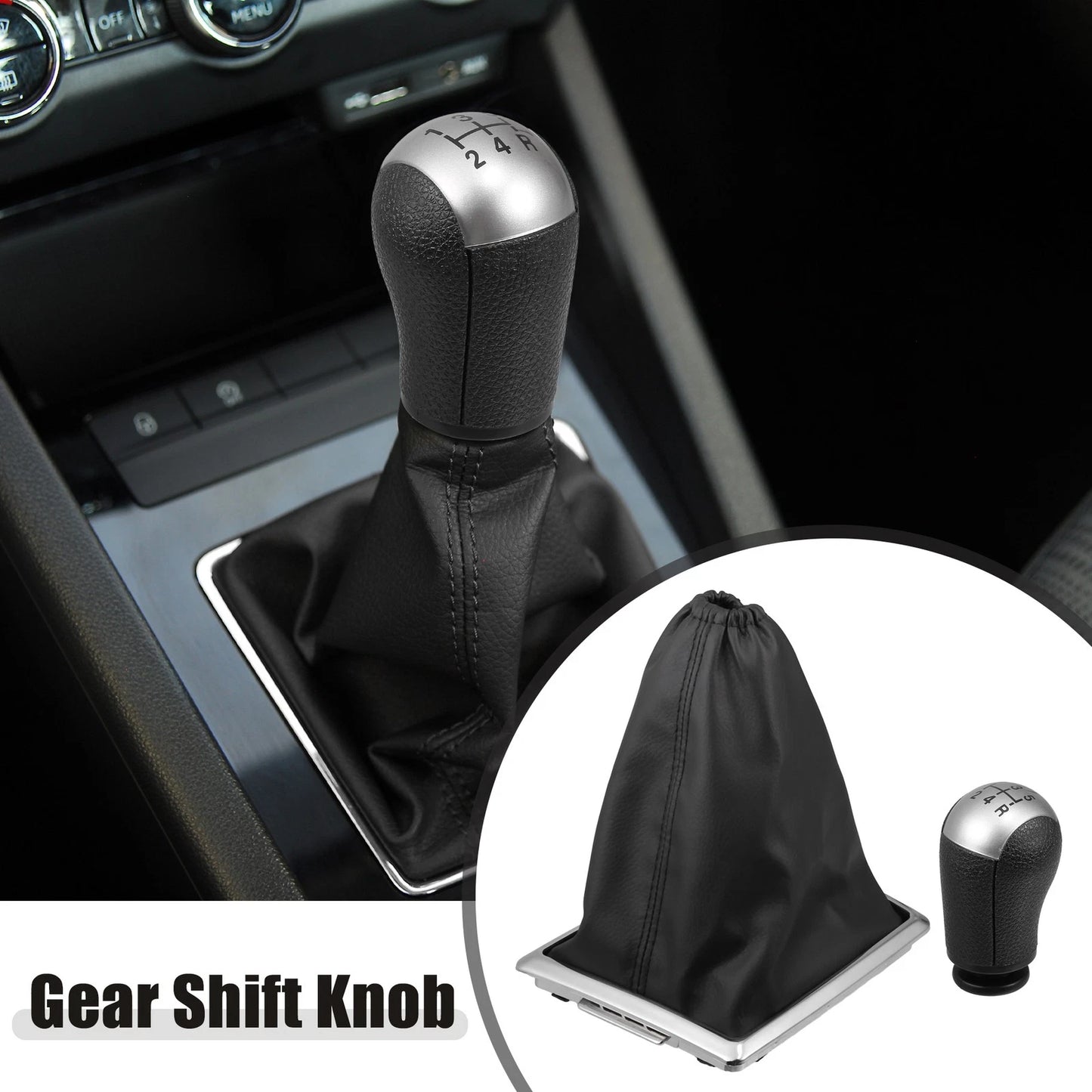 5 Speed Manual Gear Shift Knob with Dust Cover for Ford Focus (2000-2018)