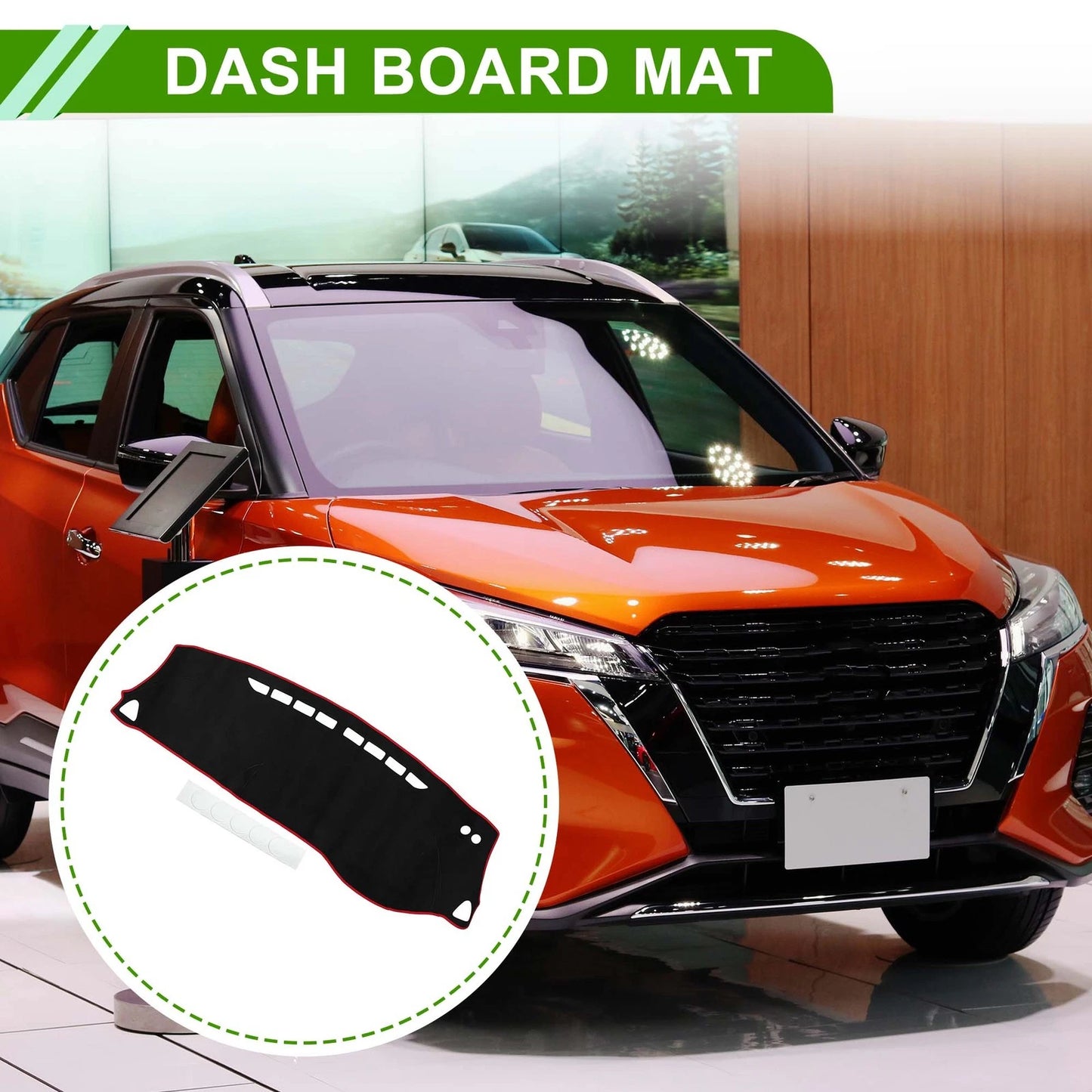 Dash Cover Mat for Nissan Kicks 2018-2020 Sun Protector Pad Black Red