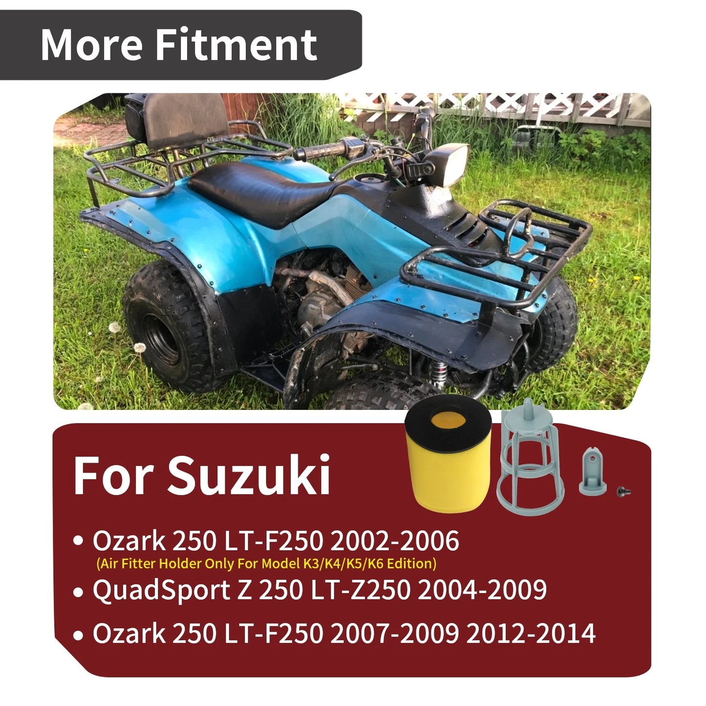 Air Filter & Cage Holder for Suzuki Quadsport Z250 LTZ250 2004-2009