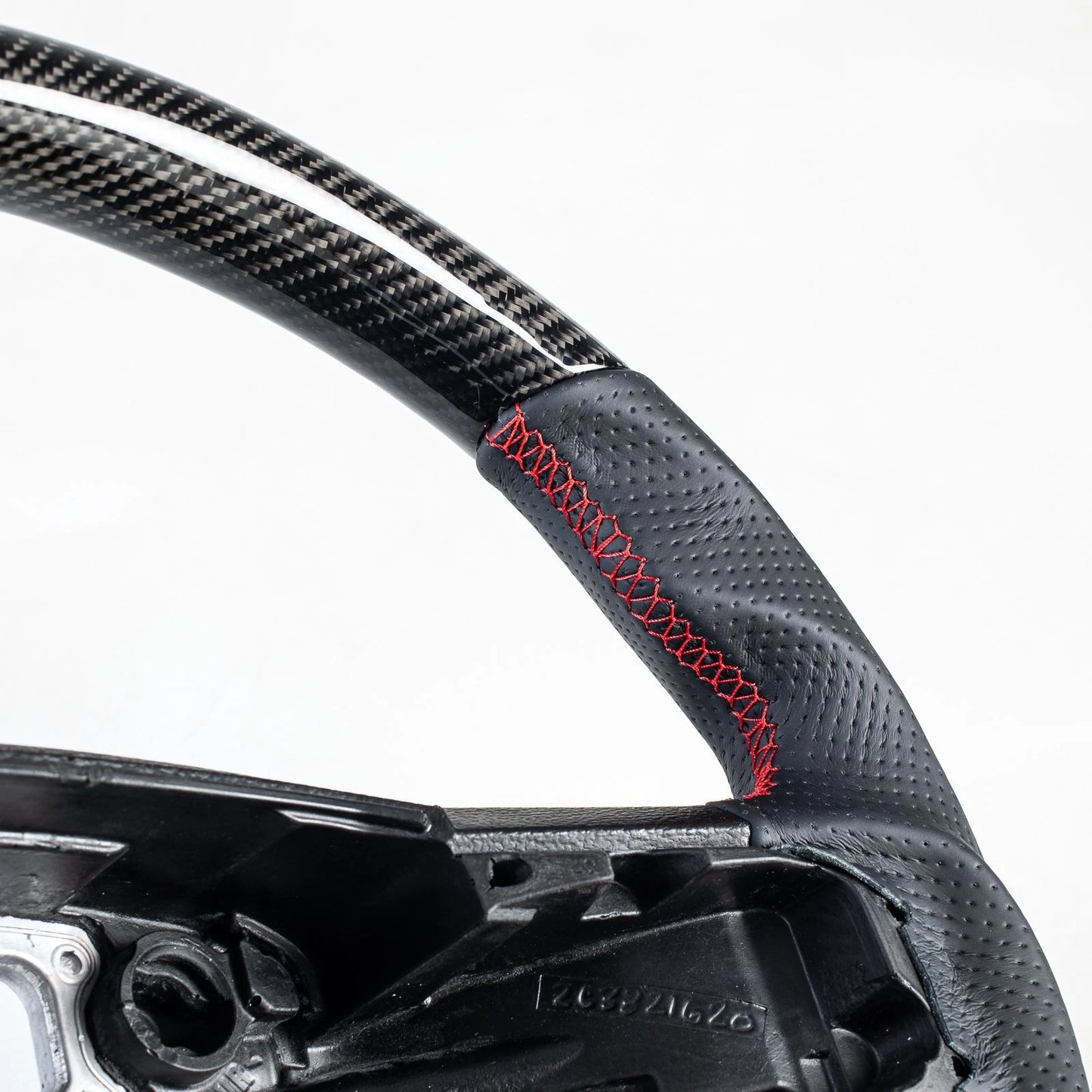 Carbon Flat Bottom Leather Steering Wheel for Ford F150 F250 F350 F450 (15-22)