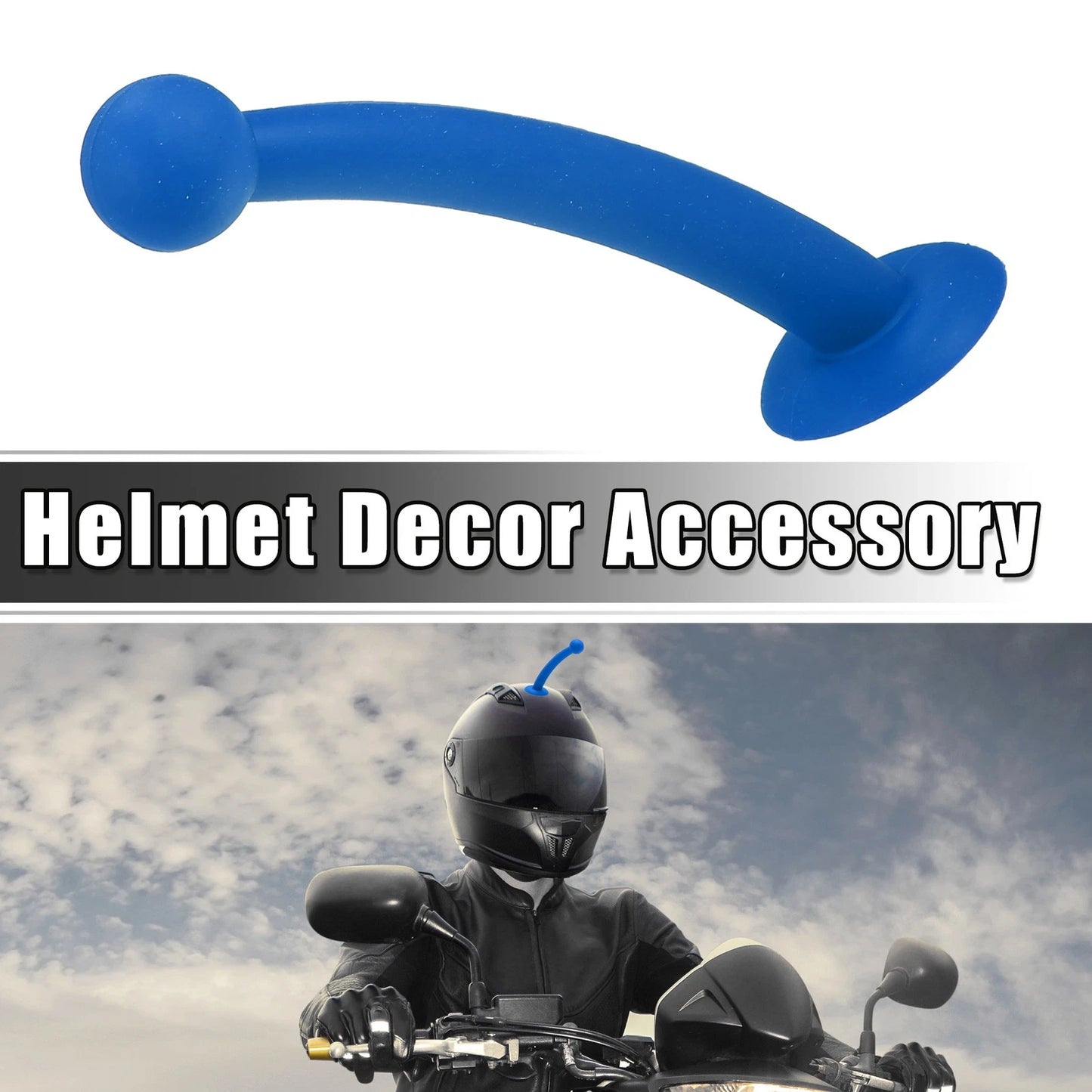 Antenna Shape Roof Ornament Blue for Car Motorcycle Bike Helmets
