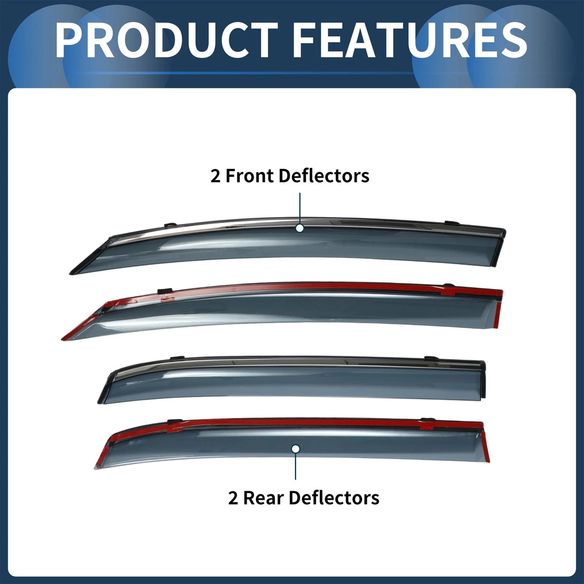 Window Deflectors 1 Set for Honda Fit (2021-2023) Side Vent Visors Black