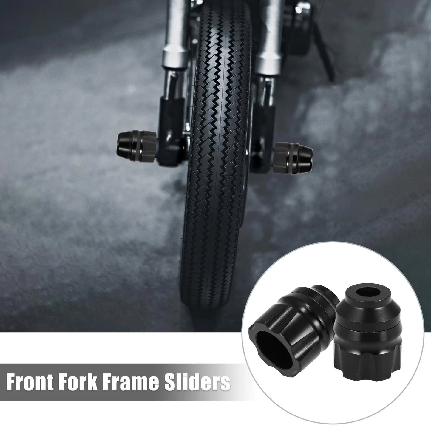 Pair Motorcycle Front Fork Frame Sliders Pad Protector Caps Crash Pad