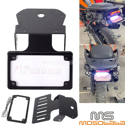4"x7" License Plate Bracket w/LED Light for Pan America RA1250S RA1250 (21-23)