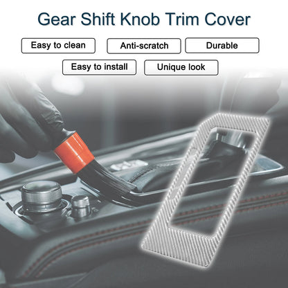 ABS Gear Shift Knob Cover for Ford F150 (2015-2020) Carbon Fiber Silver Tone