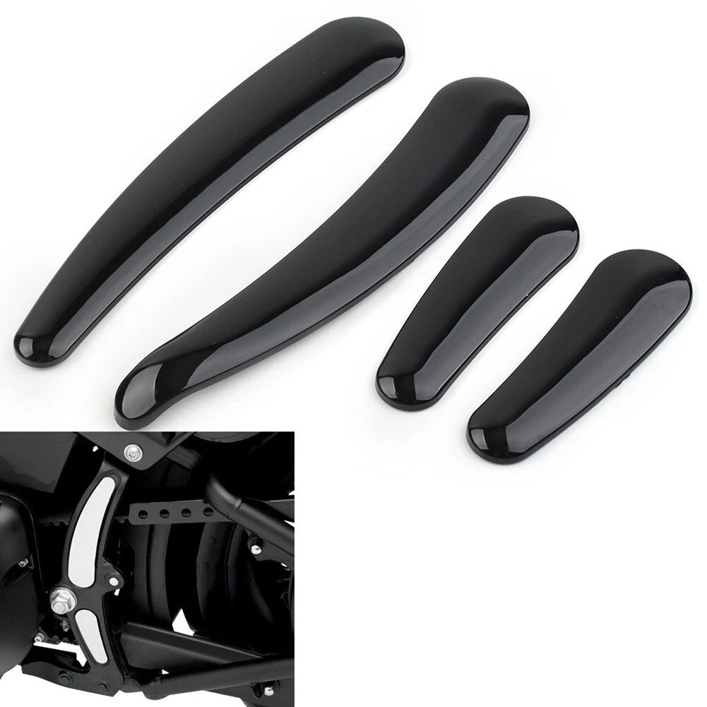 4 Pcs Curved Swingarm Frame Inserts for Harley Softail 2008-2023 Black