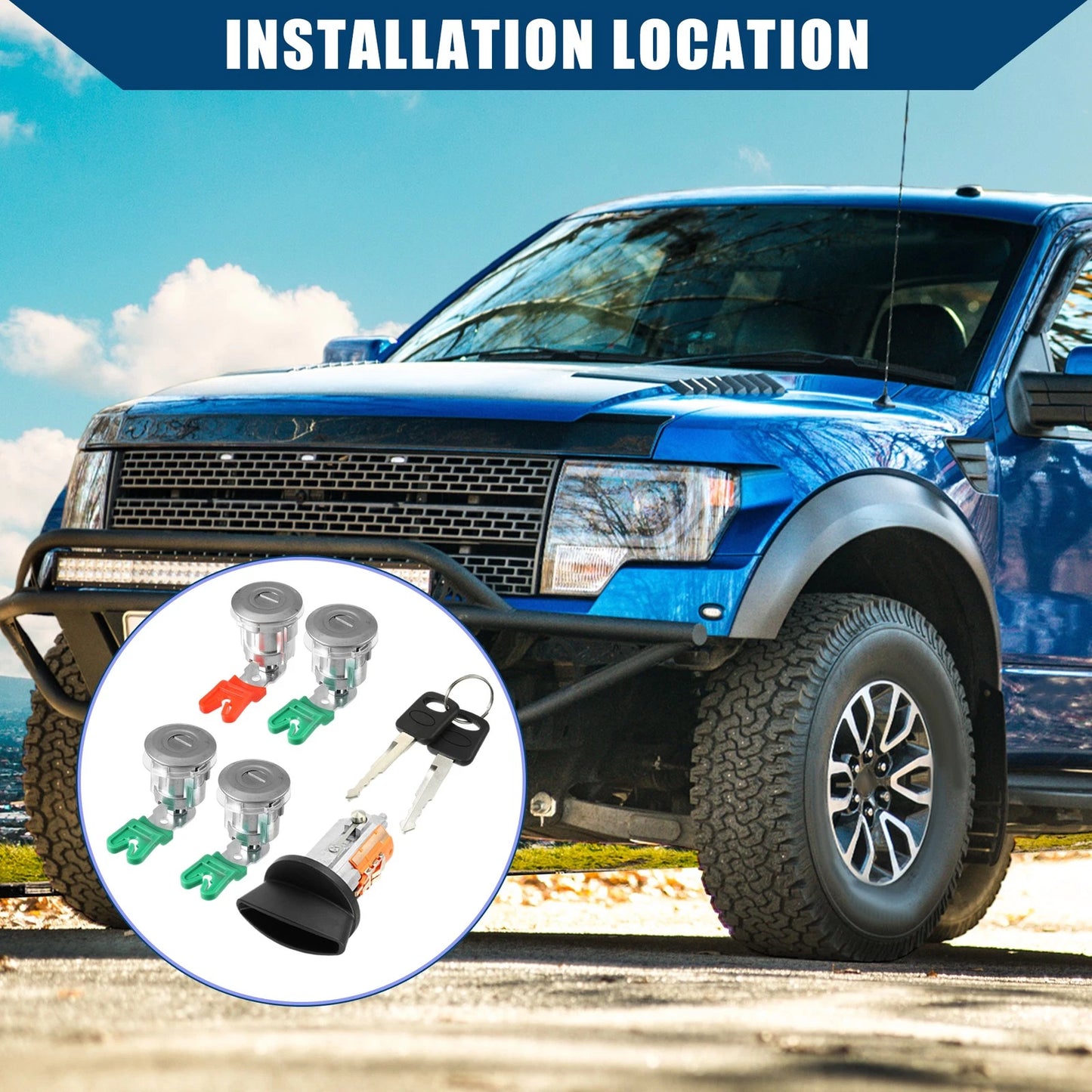Ignition Switch Lock & Door Lock Cylinder for Ford Econoline Van (1997-2018)