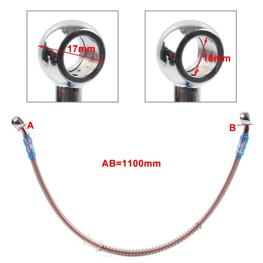 110cm Braided Steel Brake Clutch Oil Hose Line for Motorcycle (DOT)