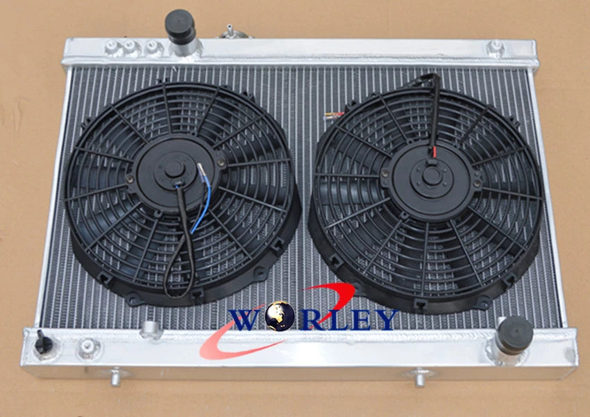 Aluminum Radiator + Fans for Toyota Supra Mark 3 MA70 MA71 3.0L (86-93)