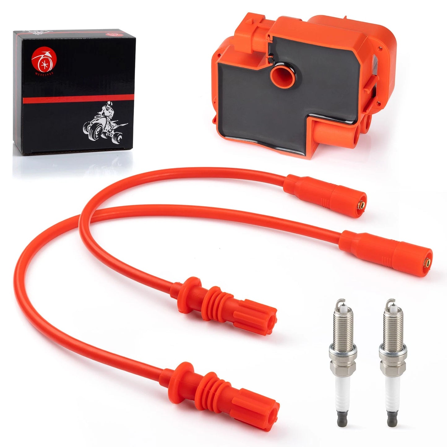 Ignition Coil and Spark Plug w/Wire Cap for Polaris Scrambler 1000 (2014–2024)
