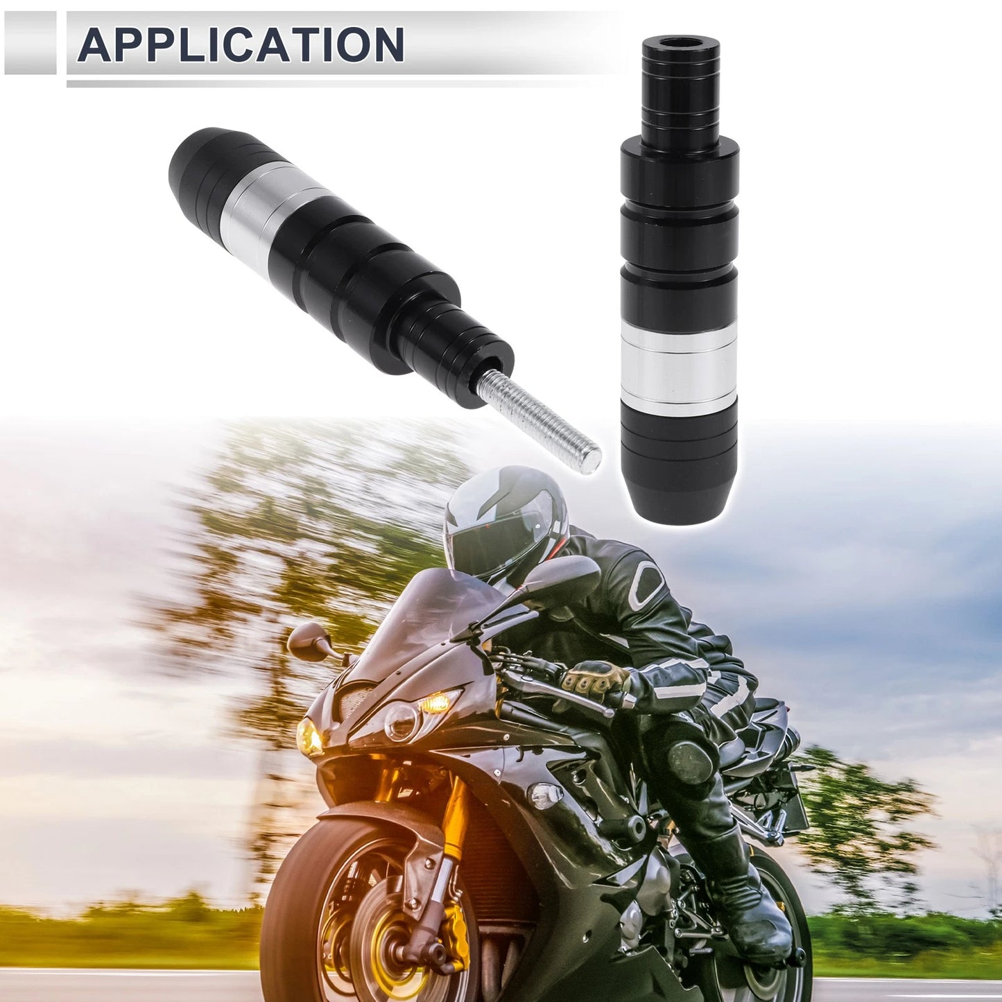 0.73" Aluminum Alloy Motorcycle Slider Frame / 2 Pcs / Silver Tone for Make Model