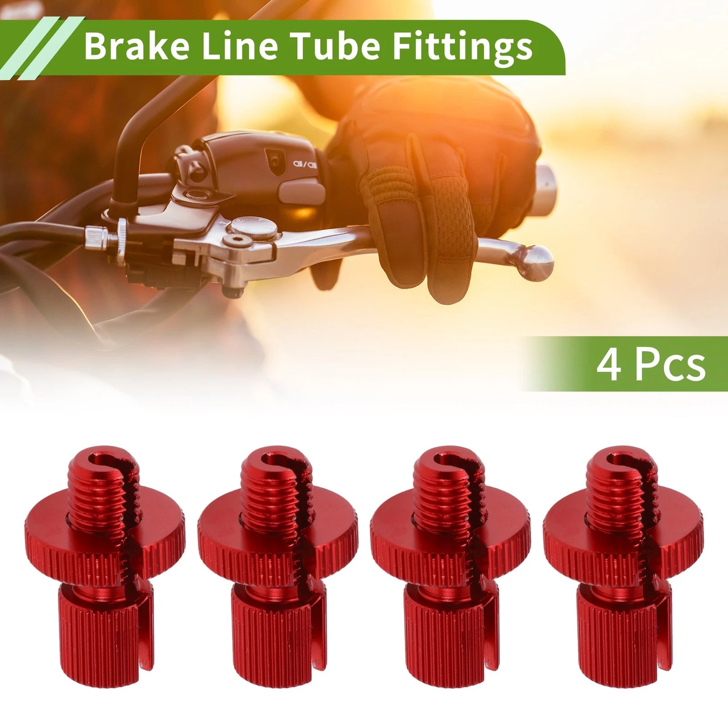 4 x M10 Aluminum Clutch Brake Cable Adjuster Screw Red for Motorcycle