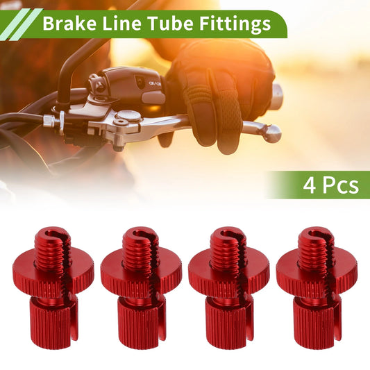 4 x M10 Aluminum Clutch Brake Cable Adjuster Screw Red for Motorcycle