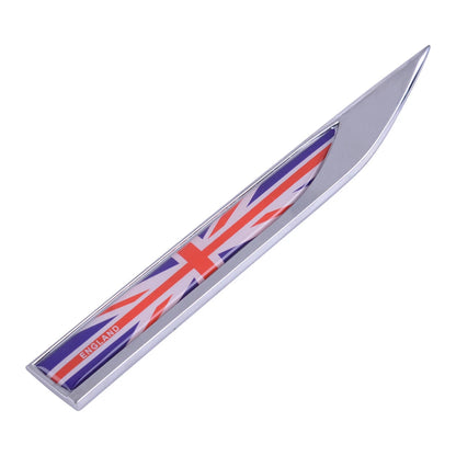 Alloy Car Side Fender Emblem Decal Badge UK Flag Style