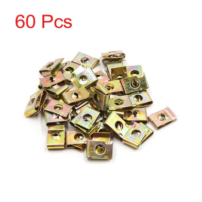 60Pcs Bronze Tone Metal Motorcycle Fairing Bolts U-Type Clips for Make Model