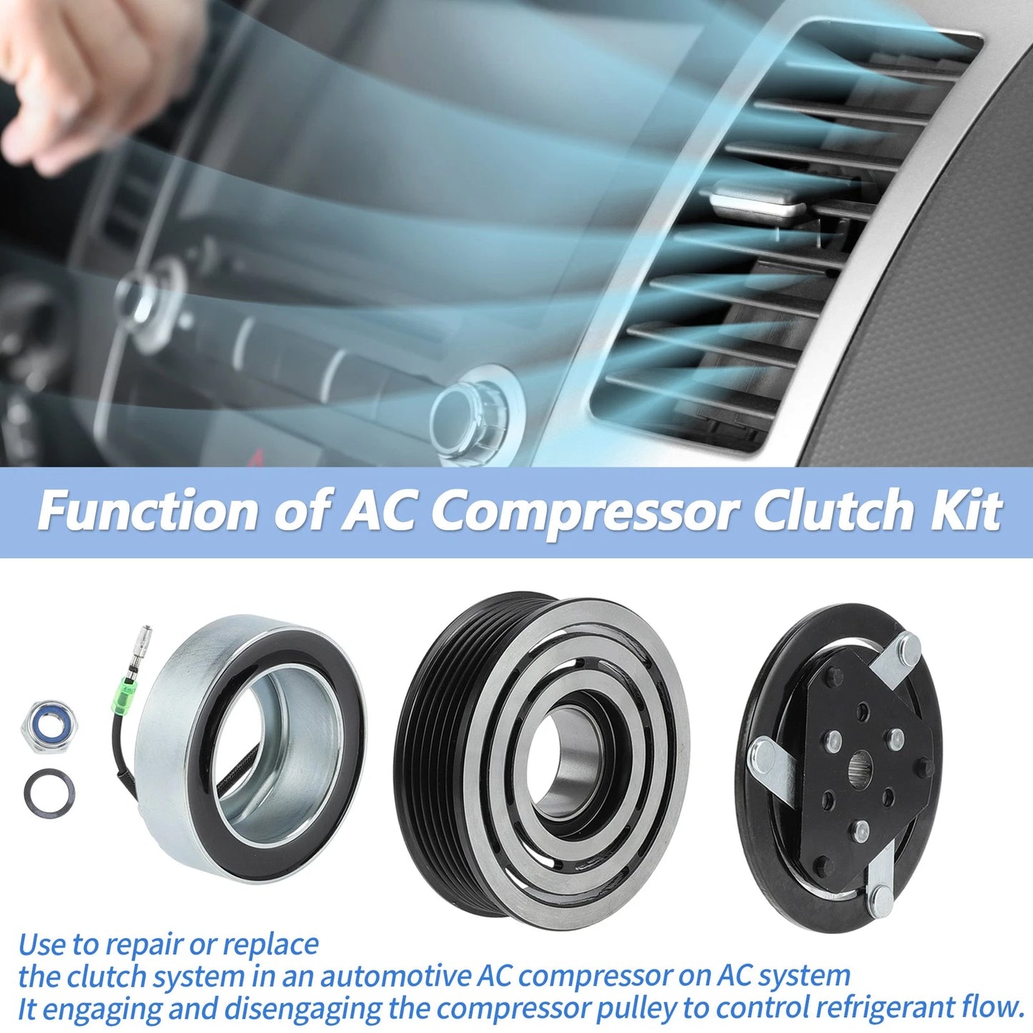 AC Compressor Clutch Kit for Mitsubishi Lancer, Outlander (2003-2018)