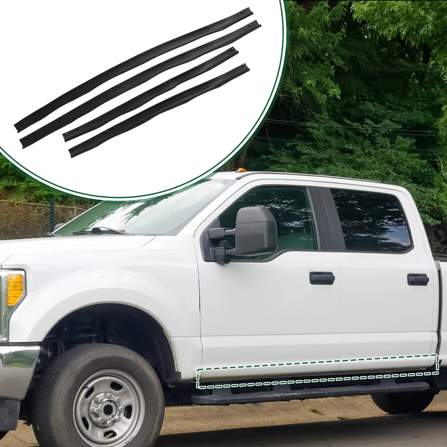 Front Rear Lower Door Weatherstrip for Ford F250 F350 (1999-2007)