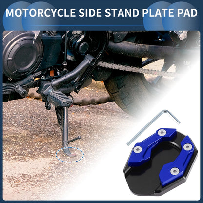 Side Stand Plate Pad / 1 Set / Aluminum Alloy Blue for Motorcycle