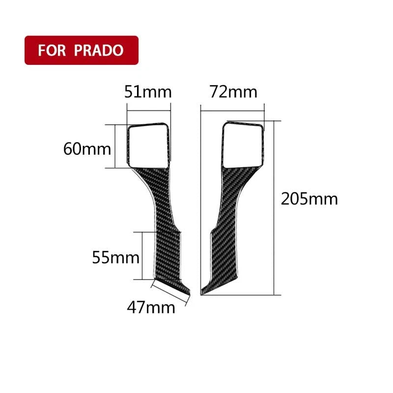Carbon Fiber Steering Wheel Bradge Cover Trim fits Land Cruiser Prado 2010-2018
