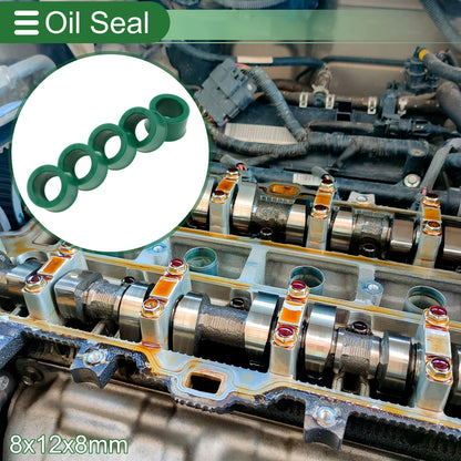 Oil Seal 8x12x8mm TPU Shaft Seal High-Pressure Green 5 Pcs