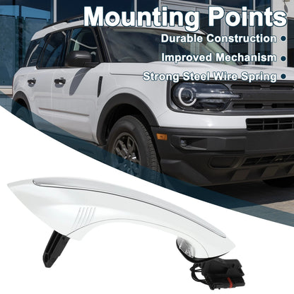 Rear Left Exterior Door Handle for BMW F07 F10 (2010-2017) White Silver Tone