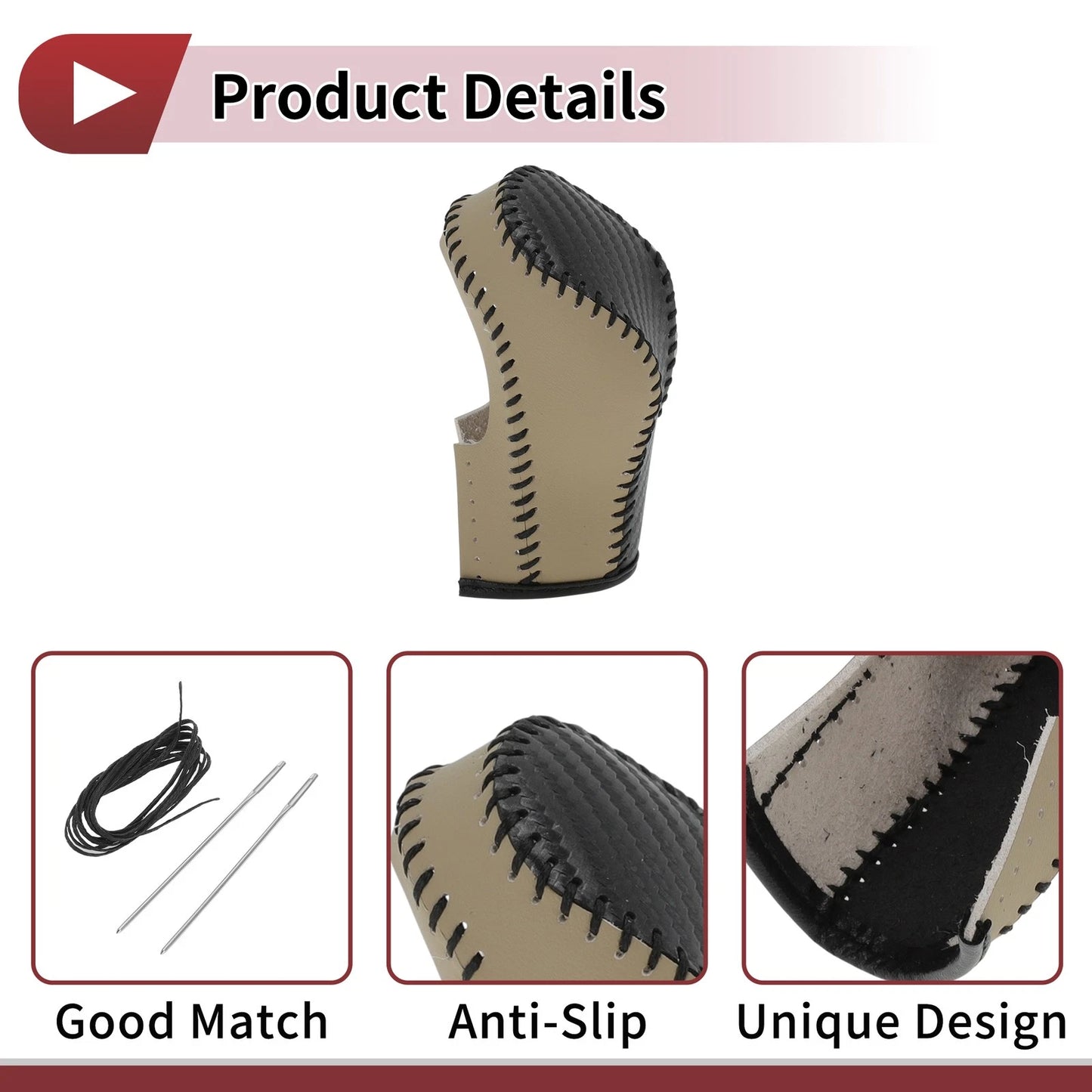 1 Pc Gear Shift Knob Cover for G35 (2007-2008) Faux Leather Black Beige