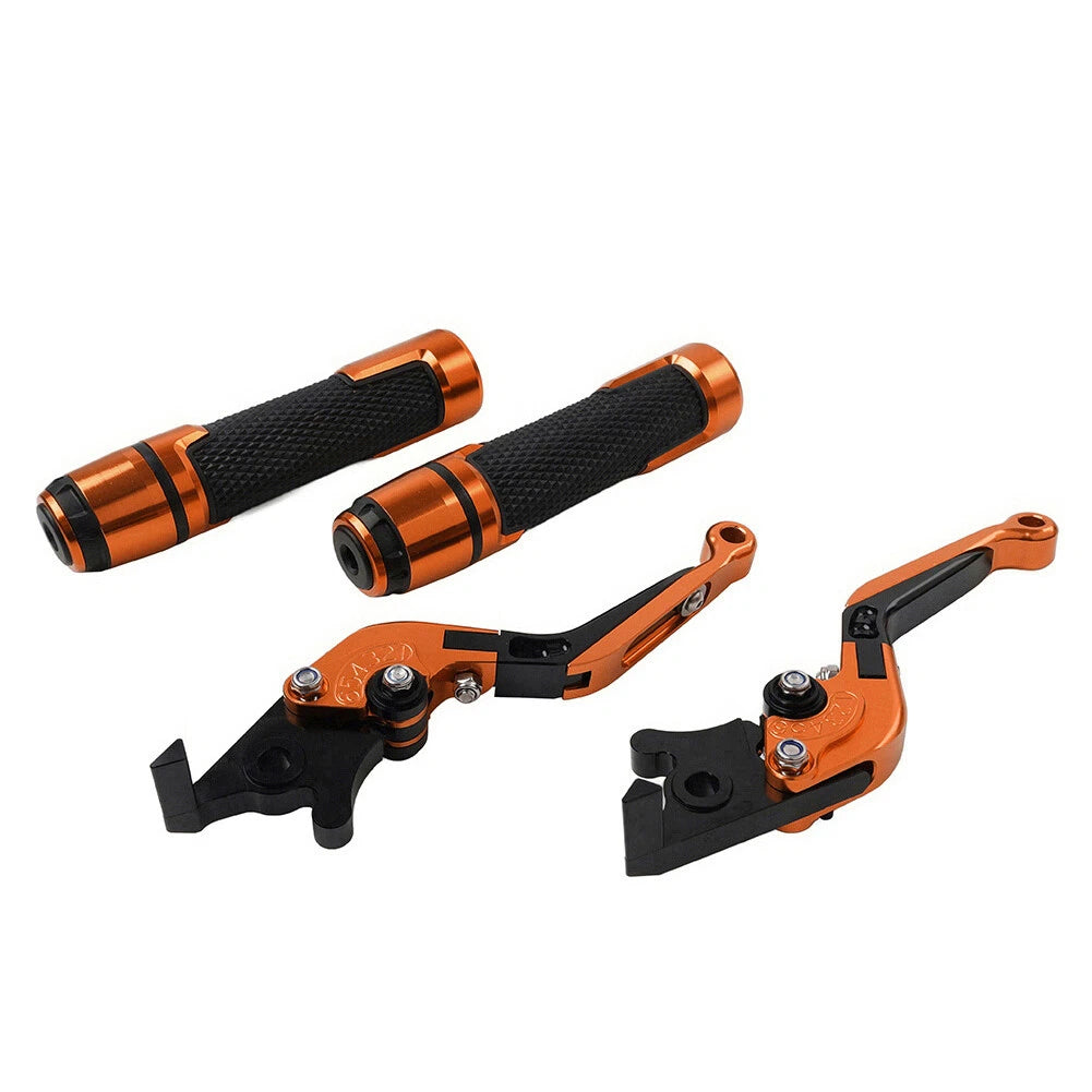 Orange Extendable Brake Clutch Levers Grips Set for Speed Triple 1050 (2005-2015)