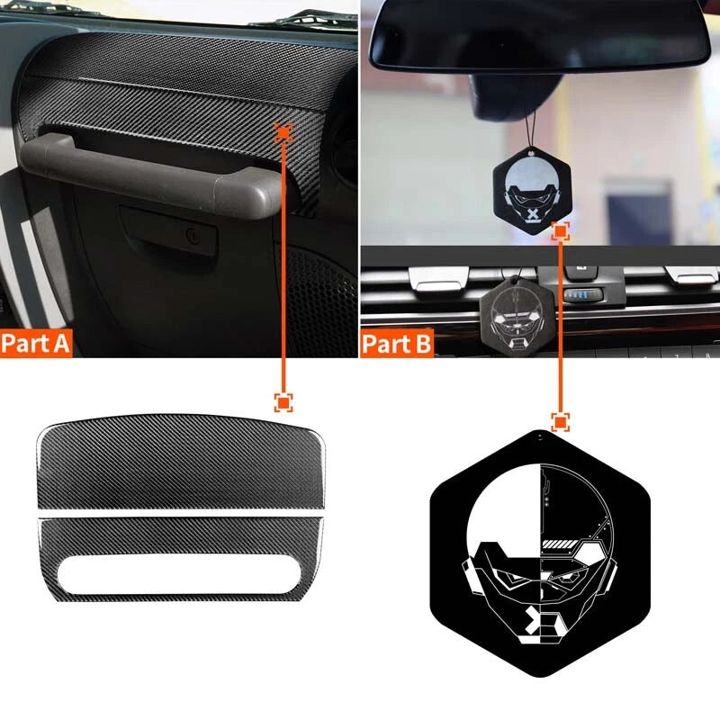 Carbon Fiber Passenger Side Front Handle Cover Trim fit for Wrangler 2007-2010