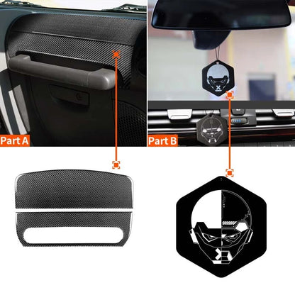 Carbon Fiber Passenger Side Front Handle Cover Trim fit for Wrangler 2007-2010