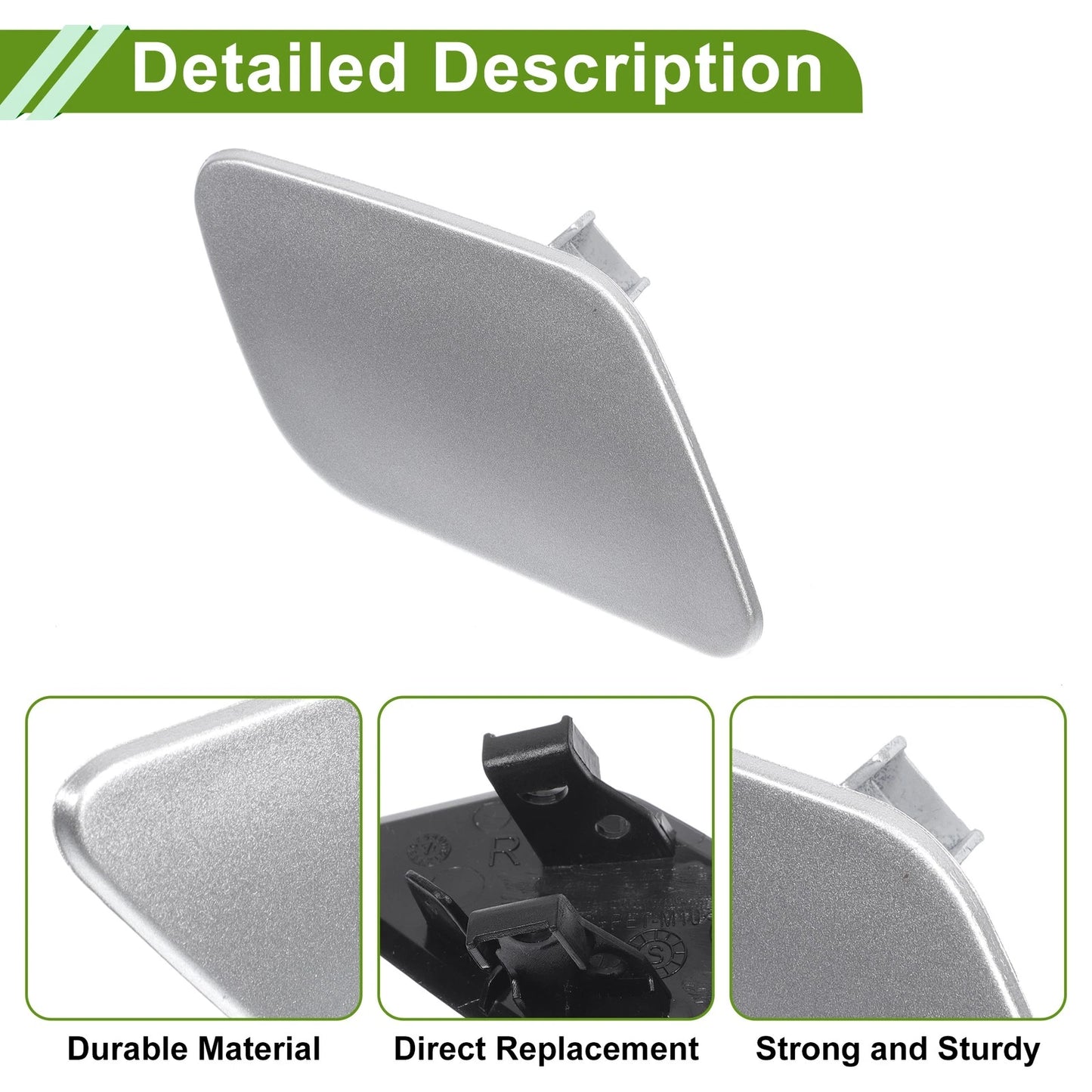 Washer Nozzle Cover Cap for Porsche Cayenne 92A Silver Tone
