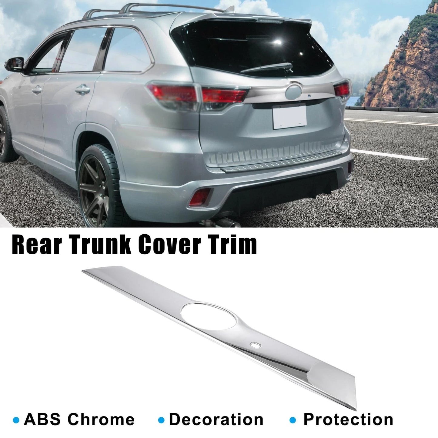 Chrome Plated ABS Trunk Cover Trim Tailgate for Toyota Highlander (2014–2018)
